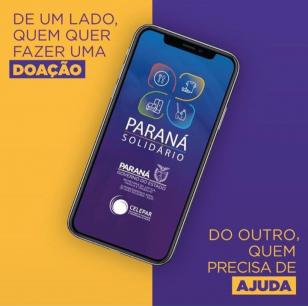 app Paraná Solidário doação álcool em gel