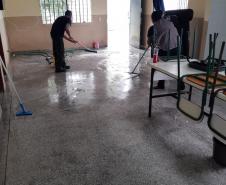 Servidores da socioeducação realizam limpeza e higienização nas unidades para diminuir risco de contágio do coronavírus