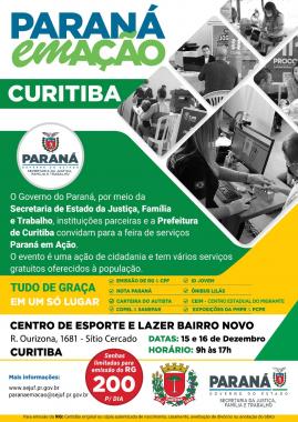 Paraná em Ação chega ao Sítio Cercado, em Curitiba, na próxima quinta-feira