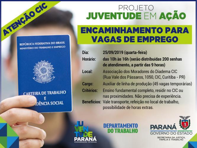 Juventude em Ação oferta 45 vagas de emprego para jovens da CIC