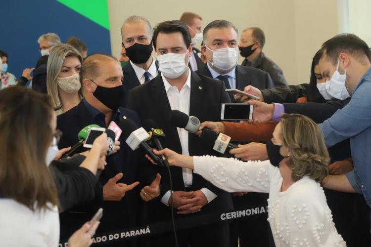 Secretário Ney Leprevost apresenta programas da Secretaria da Justiça, Família e Trabalho ao ministro da Cidadania, Onyx Lorenzoni, durante evento com governador Carlos Massa Ratinho Junior