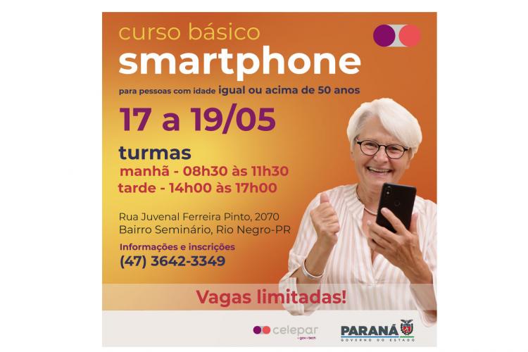 Paraná promove curso de Smartphone para idosos em Rio Negro Paraná promove curso de Smartphone para idosos em Rio Negro