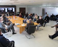Secretário da Justiça, Família e Trabalho, Mauro Rockenbach, realiza primeira reunião geral com diretores e coordenadores para retomada econômica do Paraná