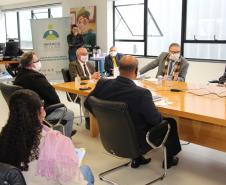Secretário da Justiça, Família e Trabalho, Mauro Rockenbach, realiza primeira reunião geral com diretores e coordenadores para retomada econômica do Paraná