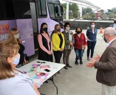 Secretário Mauro Rockenbach visita Ônibus Lilás e reforça posicionamento do Governo do Estado no fortalecimento de políticas públicas para garantia dos direitos da mulher