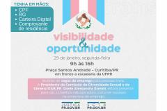 Estado promoverá ação de cidadania e empregabilidade no Dia da Visibilidade Trans