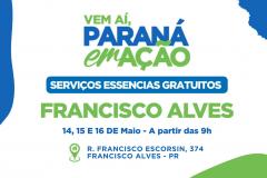 Paraná em Ação: feira vai levar uma série de serviços ao município de Francisco Alves