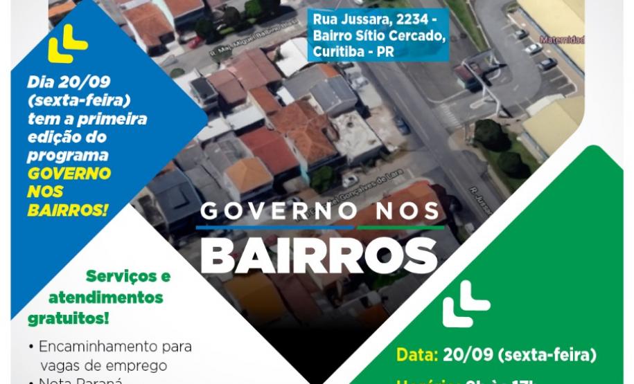 Programa Governo no Bairros vai levar serviços e atendimentos gratuitos às grandes cidades