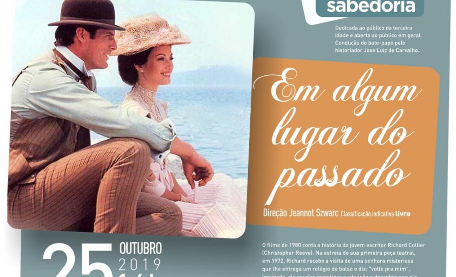 O Museu da Imagem e do Som (MIS) e o Conselho Estadual dos Direitos do Idoso (CEDI), vinculado à Secretaria de Estado da Justiça, Família e Trabalho (Sejuf), promovem na sexta-feira (25), às 14 horas, mais uma Sessão Sabedoria, dedicada ao público da terceira idade. Será exibido o filme “Em Algum Lugar do Passado”, com Christopher Reeve e Jane Seymor e direção de Jeannot Szwarc, com classificação livre.
