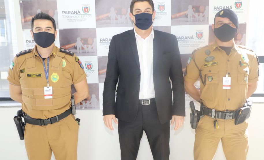 Secretário da Justiça recebe visita do delegado-geral da Polícia Civil e de representantes da Polícia Militar do Paraná