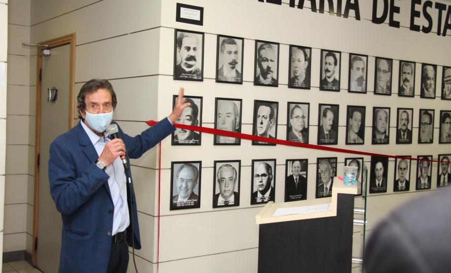 Secretário Mauro Rockenbach apresenta a nova galeria histórica de ex-secretários da Justiça do Paraná