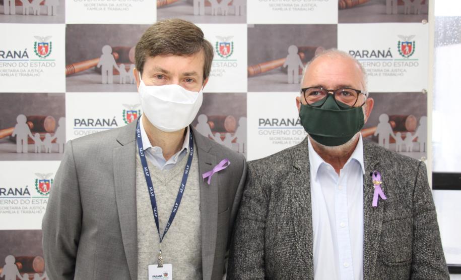 Secretário da Justiça, Família e Trabalho, Mauro Rockenbach, recebe visita do presidente do Grupo Paranaense de Comunicação