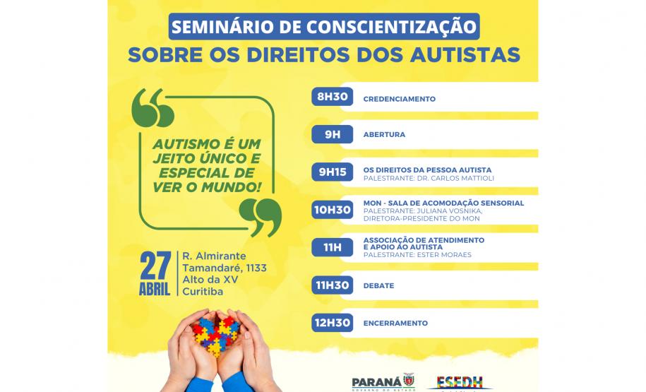 Abril Azul: Governo do Paraná promove seminário sobre direitos da pessoa autista