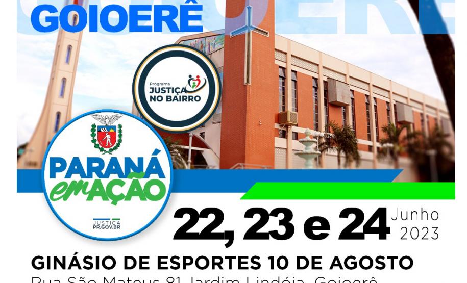 Feiras de serviços Paraná em Ação e Justiça no Bairro acontecerão em Goioerê nesta semana