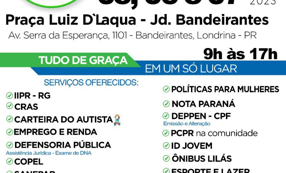 Londrina recebe a feira de serviços Paraná em Ação a partir desta quarta-feira